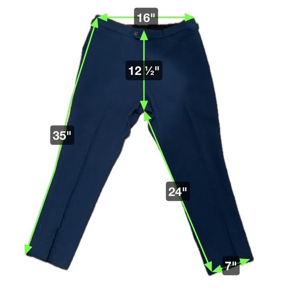 Thom Sweeney 100% Cotton Flat Front Pants in Navy, waist size 33 inches - Picture 8 of 10